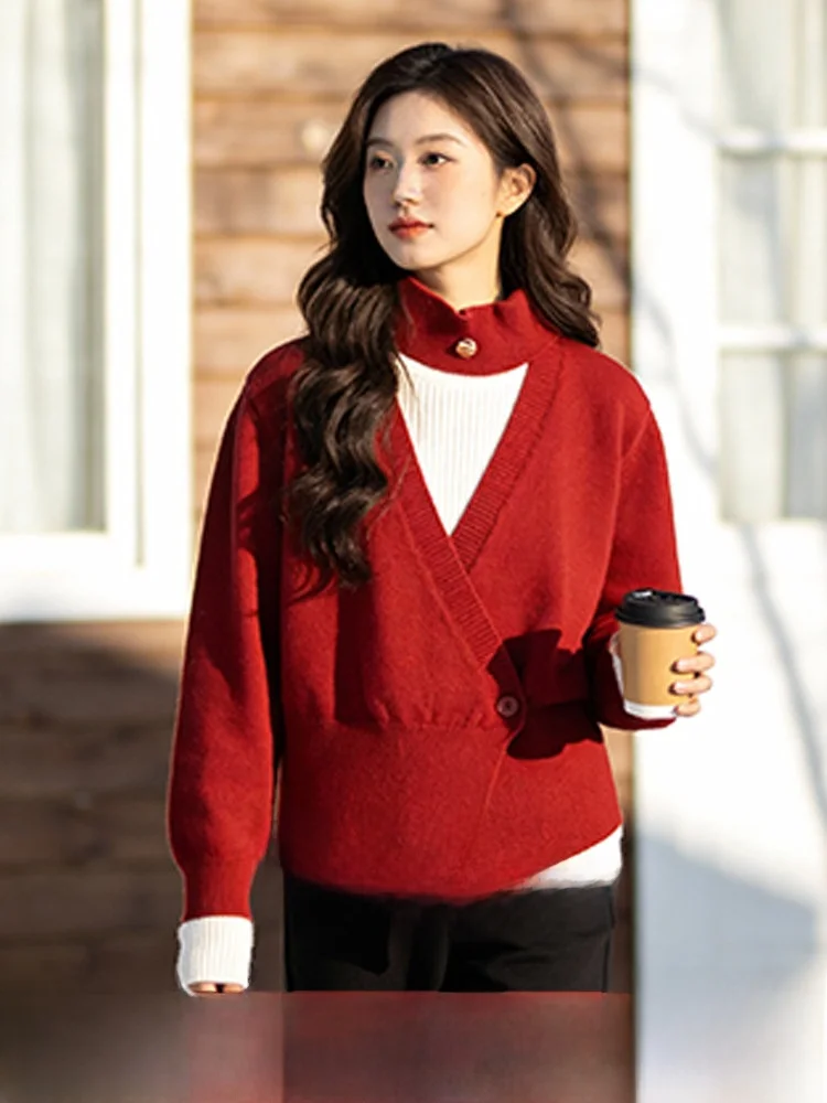 plus Size Knitted V-Ne Top Faionable Lazy Sle Winter New Arrival Slimming Inner Wear Casual Loose Fit Polyester Fiber
plus Size Knitted V-Ne Top Faionable Lazy Sle Winter New Arrival Slimming Inner Wear Casual Loose Fit Polyester Fiber