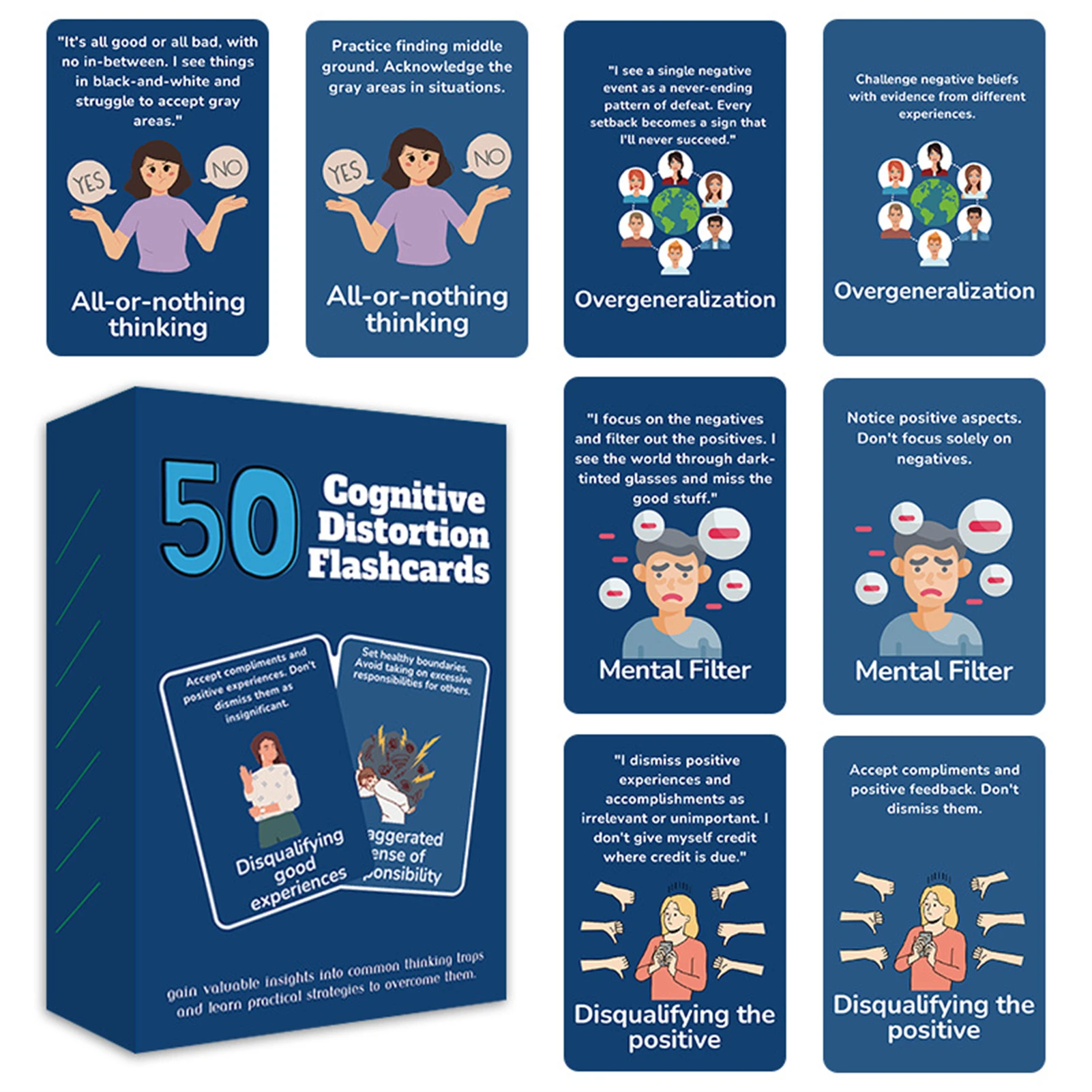 Thinking Traps Card Deck Identify 50 Cognitive Distortions for Improving Mental Clarity
Thinking Traps Card Deck Identify 50 Cognitive Distortions for Improving Mental Clarity