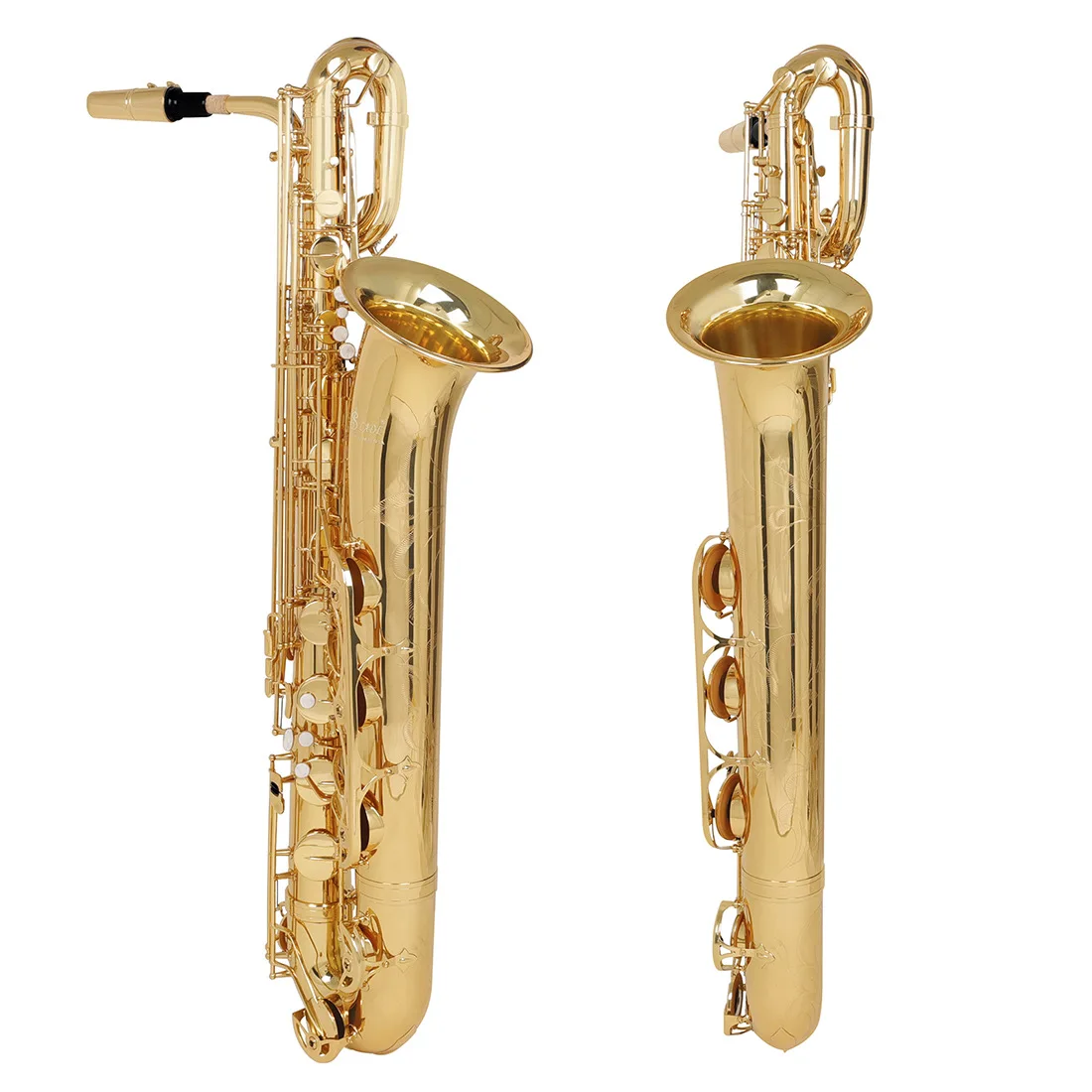Bass saxophone E flat brass body carving professional grading performance
Bass saxophone E flat brass body carving professional grading performance
