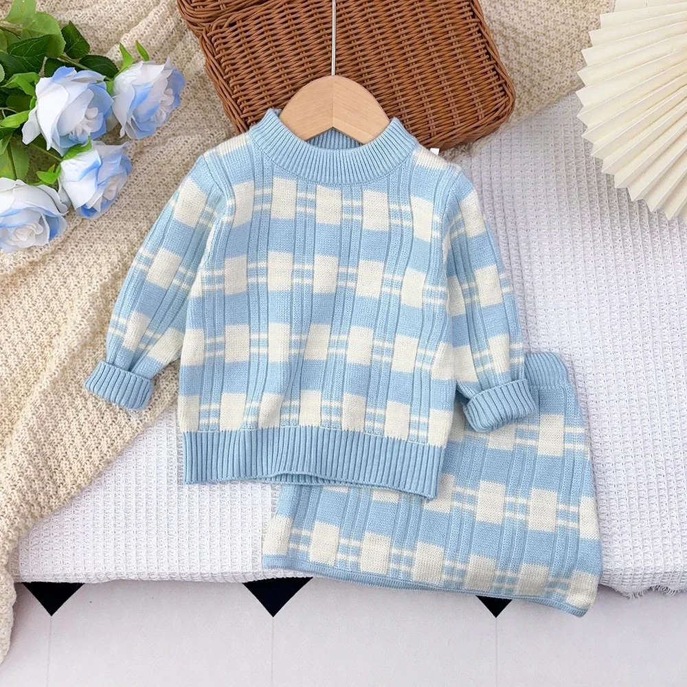 Winter Thick Long Sleeved Sweater+elastic Skirt Sets Children's Clothing Kids Clothes Checkered Color Blocking Set
Winter Thick Long Sleeved Sweater+elastic Skirt Sets Children's Clothing Kids Clothes Checkered Color Blocking Set