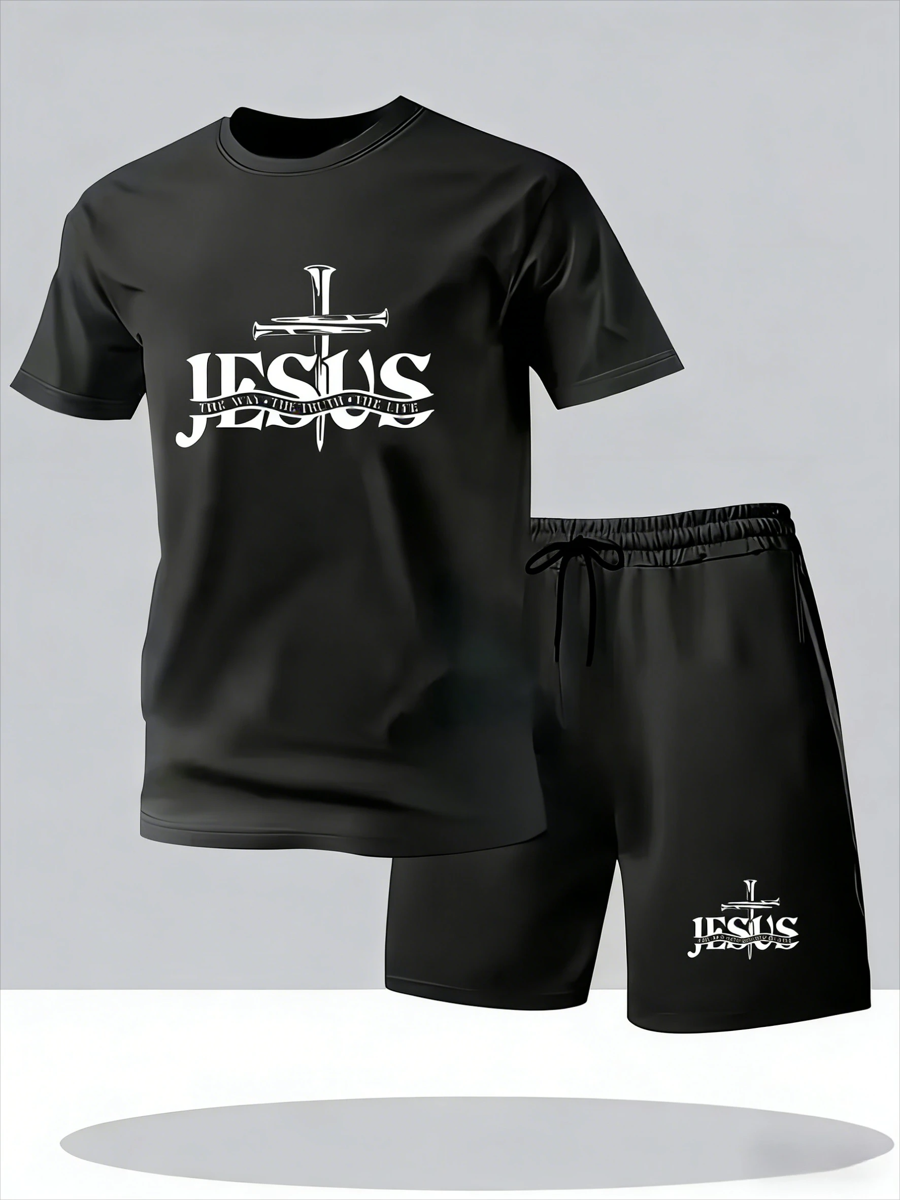 Men's Breathable Mesh T-Shirt & Shorts Set Cross Print Summer Casual Tracksuit Loose Plus Size Round Neck Short Sleeve Outfit
Men's Breathable Mesh T-Shirt & Shorts Set Cross Print Summer Casual Tracksuit Loose Plus Size Round Neck Short Sleeve Outfit