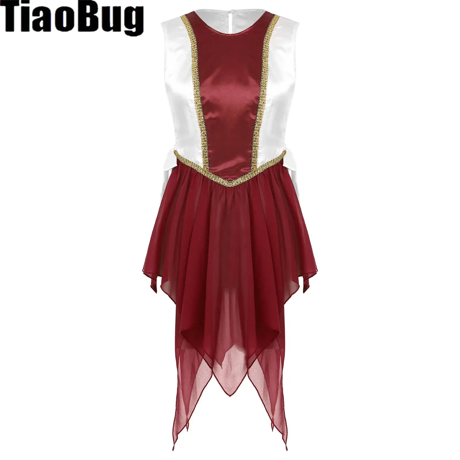 Womens Color Block Worship Dance Dress Liturgical Sides Split Lace-up Irregular Tunic Costume
Womens Color Block Worship Dance Dress Liturgical Sides Split Lace-up Irregular Tunic Costume