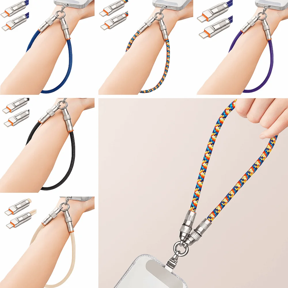 Type C Data Cable Mobile Phone Lanyard PD66W Anti-lost Fast Charging Phone Strap Detachable 2 in 1 Phone Hanging Rope
Type C Data Cable Mobile Phone Lanyard PD66W Anti-lost Fast Charging Phone Strap Detachable 2 in 1 Phone Hanging Rope
