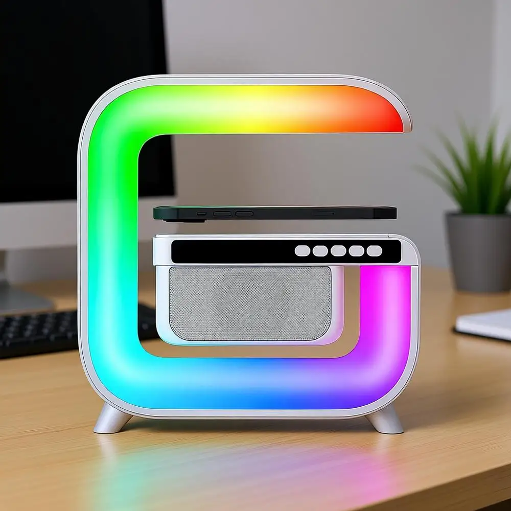 Table Lamp with Bluetooth Speaker, LED Lamp with Qi Wireless Charging, Color Changing Mood Lamp with Alarm Clock, Desk or Bedroo
Table Lamp with Bluetooth Speaker, LED Lamp with Qi Wireless Charging, Color Changing Mood Lamp with Alarm Clock, Desk or Bedroo
