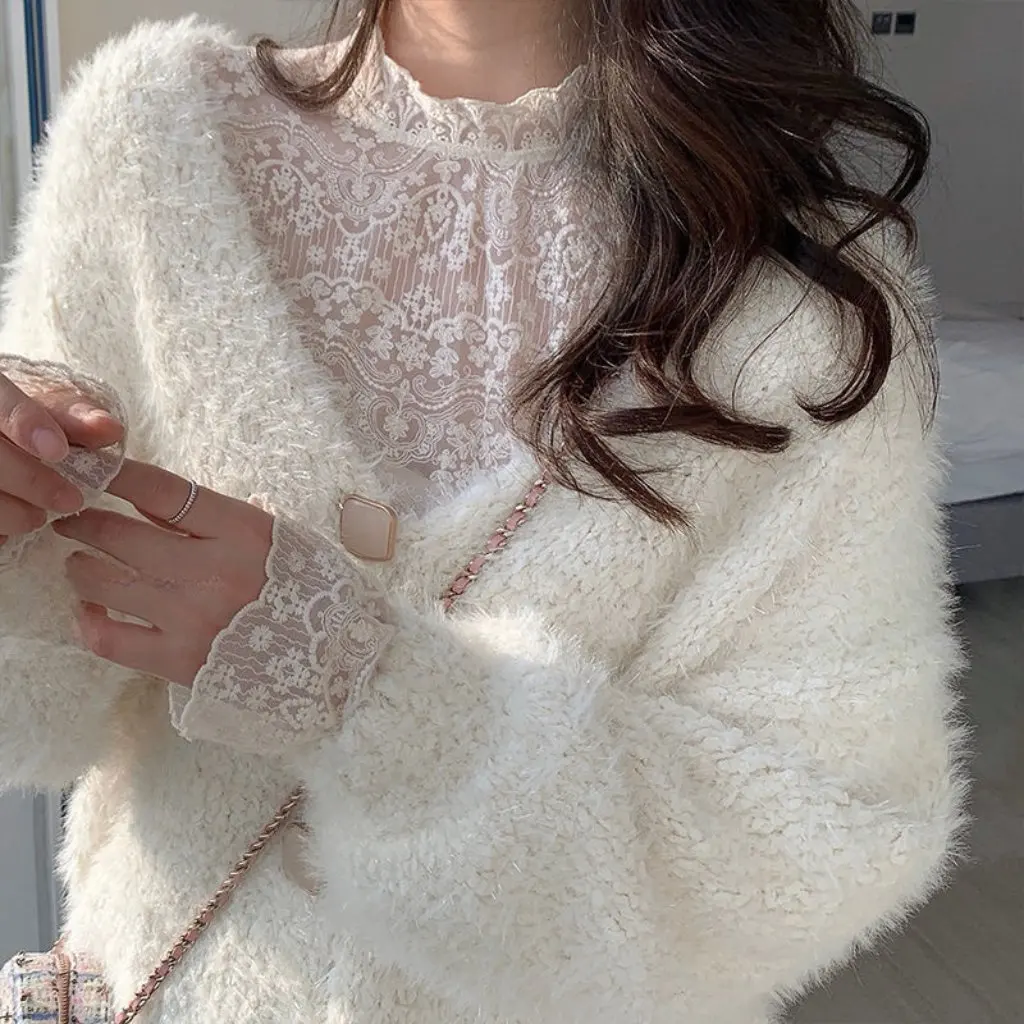 Супер фея, женская внутренняя кружевная рубашка с длинными рукавами, полуводолазка, сетчатый низ, универсальный осенний новый поступление
Супер фея, женская внутренняя кружевная рубашка с длинными рукавами, полуводолазка, сетчатый низ, универсальный осенний новый поступление