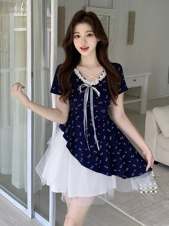 plus Size Floral Lace Splice A-Line Long Dress Summer New Style Slimming Uneven High Waist Korean Style Commute Wind Dress
plus Size Floral Lace Splice A-Line Long Dress Summer New Style Slimming Uneven High Waist Korean Style Commute Wind Dress