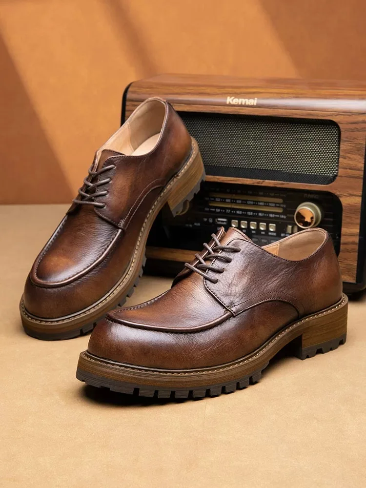 Real Leather British Men's Formal Dress Suits Leather Derby Shoes Wedding Groom's Commuting Oxfords
Real Leather British Men's Formal Dress Suits Leather Derby Shoes Wedding Groom's Commuting Oxfords