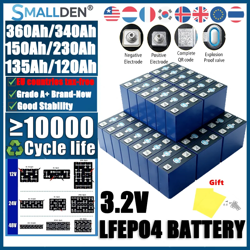 Brand new original Lifepo4 rechargeable battery 3.2V 360Ah 340Ah 230Ah 150Ah 135Ah 120Ah solar/household energy/boat/tax-free
Brand new original Lifepo4 rechargeable battery 3.2V 360Ah 340Ah 230Ah 150Ah 135Ah 120Ah solar/household energy/boat/tax-free