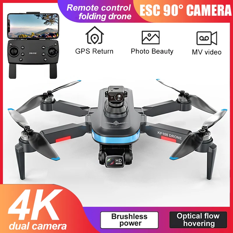 KF108 GPS Drone ECS Anti-shake 4K dual HD Camera Professional Aerial Photography FPV Drone Optical Flow Positioning Quadcopter
KF108 GPS Drone ECS Anti-shake 4K dual HD Camera Professional Aerial Photography FPV Drone Optical Flow Positioning Quadcopter