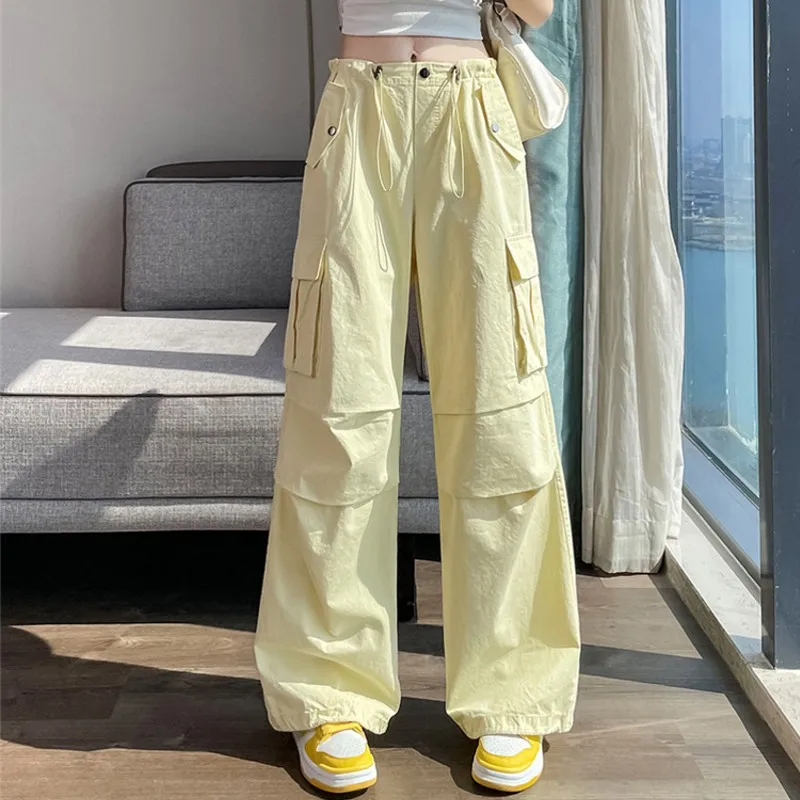 Yellow Street Dance Wide Leg Pants For Women, Loose Drawstring Quick Drying Pants Pants All Season Fashion Wild Natural Waist
Yellow Street Dance Wide Leg Pants For Women, Loose Drawstring Quick Drying Pants Pants All Season Fashion Wild Natural Waist