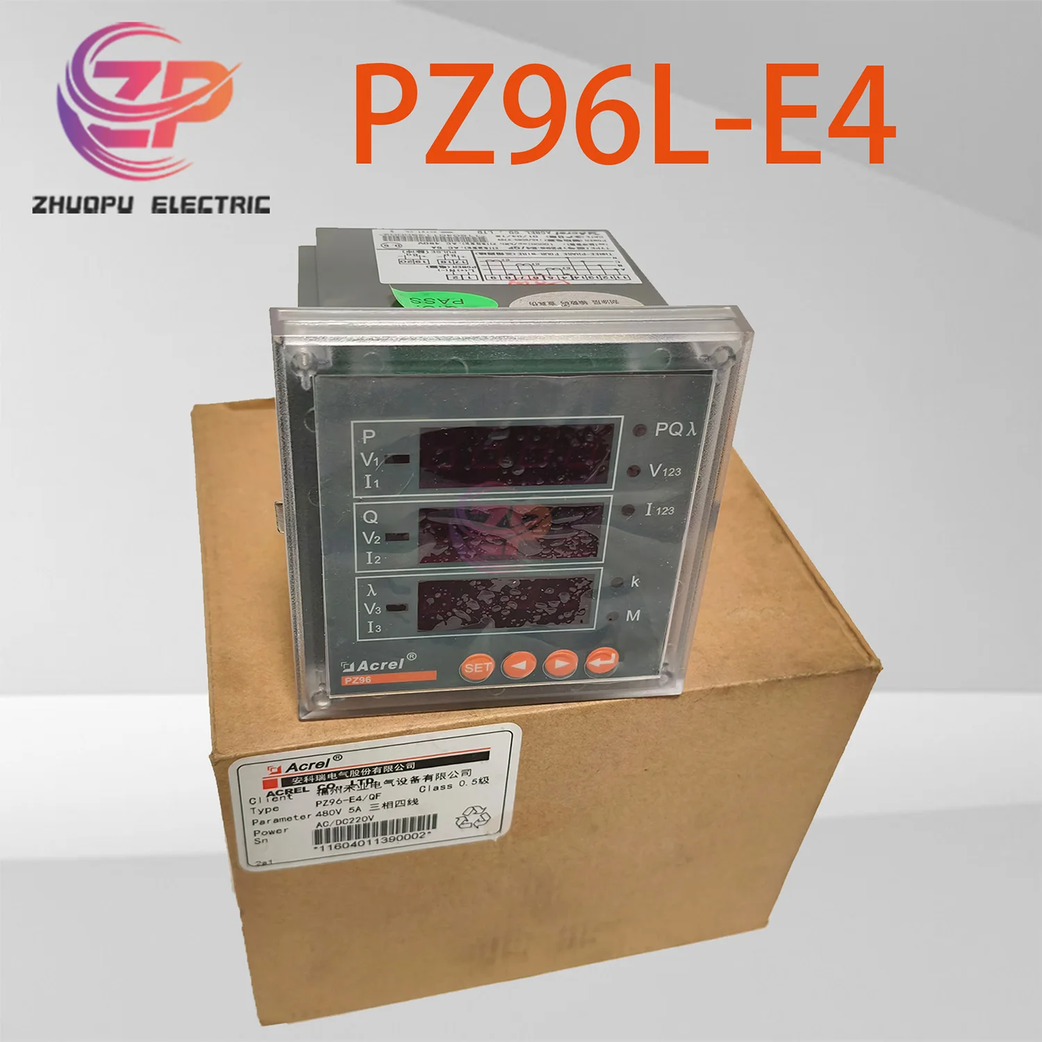 Acrel PZ96L-E4 three-phase four-wire smart meter, three-phase AC detector, programmable meter, four-quadrant power LC
Acrel PZ96L-E4 three-phase four-wire smart meter, three-phase AC detector, programmable meter, four-quadrant power LC