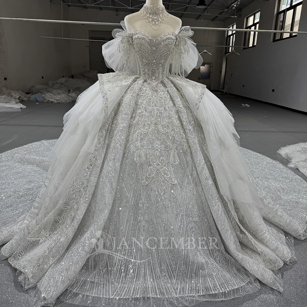 Exquisite Shine Lace Wedding Dress Elegant Pearls Ball Gown Brush Train Bridal Gowns Dress Customized vestidos de novia boda
Exquisite Shine Lace Wedding Dress Elegant Pearls Ball Gown Brush Train Bridal Gowns Dress Customized vestidos de novia boda