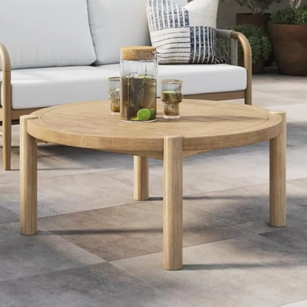 Bora Round Outdoor Coffee Table, Farmhouse Wood Coffee Table for Patio or Porch, Solid Acacia Wood
Bora Round Outdoor Coffee Table, Farmhouse Wood Coffee Table for Patio or Porch, Solid Acacia Wood