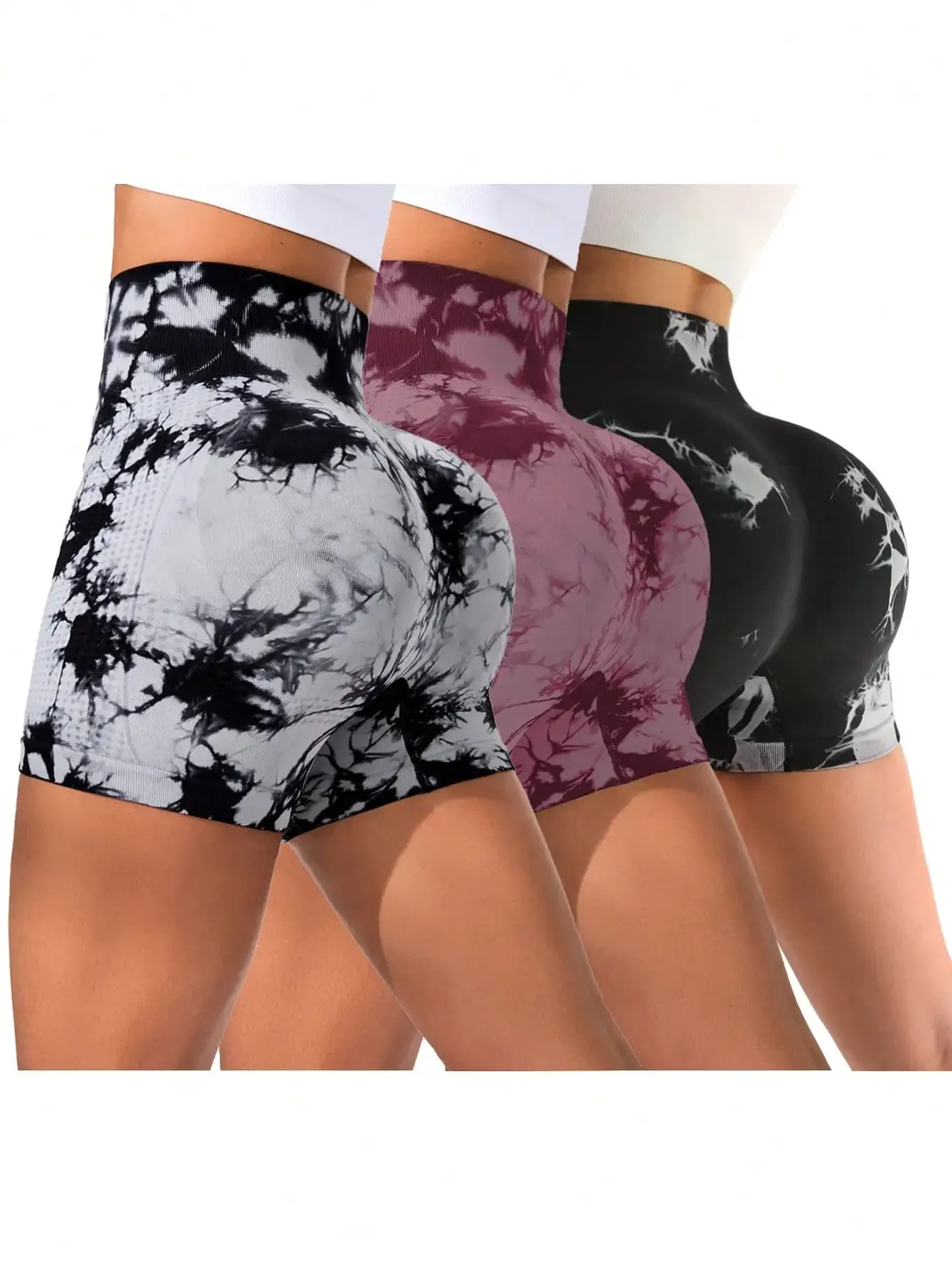 3pcs Women Seamless Tie-Dye Athletic Shorts, Versatile For Outdoor Workout & Everyday Summer Sports
3pcs Women Seamless Tie-Dye Athletic Shorts, Versatile For Outdoor Workout & Everyday Summer Sports