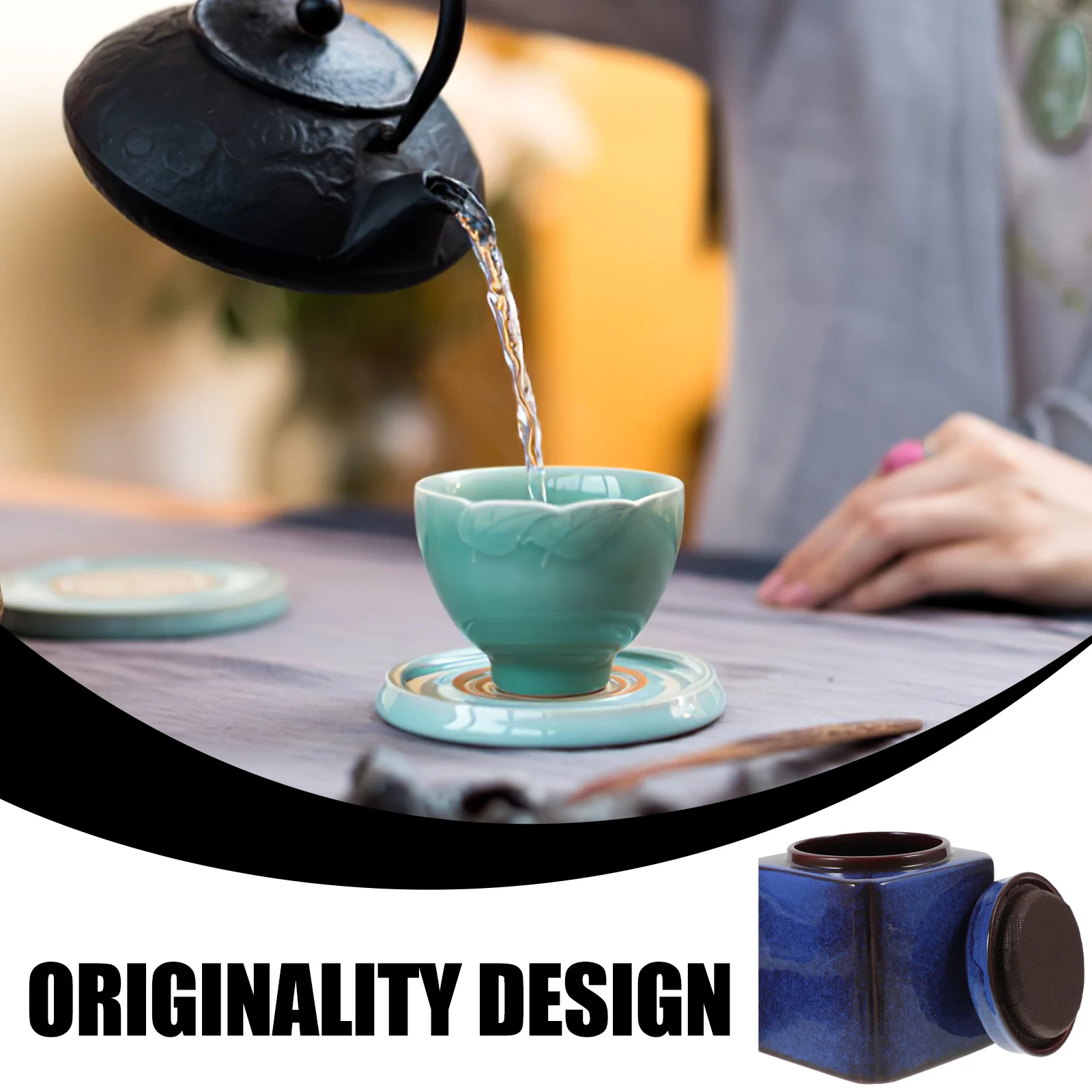 Tea Storage Canister Ceramic Airtight Sealing Lid Jar for Tea Leaves Coffee Beans Spice Food Holder Portable Coffee Sealed Jar 
Tea Storage Canister Ceramic Airtight Sealing Lid Jar for Tea Leaves Coffee Beans Spice Food Holder Portable Coffee Sealed Jar