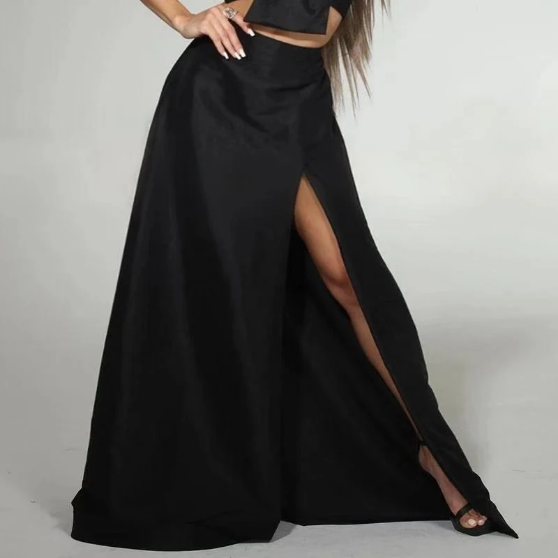 Fashion Black Satin Long Skirt Morden Floor Length Side Slit Formal Party Skirt Prom Maxi skirt Customized 2025
Fashion Black Satin Long Skirt Morden Floor Length Side Slit Formal Party Skirt Prom Maxi skirt Customized 2025