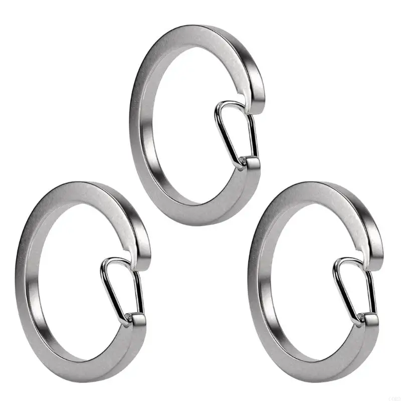 CORD 3 Pcs Metal Spring Open Keychain Stainless Steel Round Spring Clasp Keyring C Buckle Keychain Split Rings Easy to Use
CORD 3 Pcs Metal Spring Open Keychain Stainless Steel Round Spring Clasp Keyring C Buckle Keychain Split Rings Easy to Use