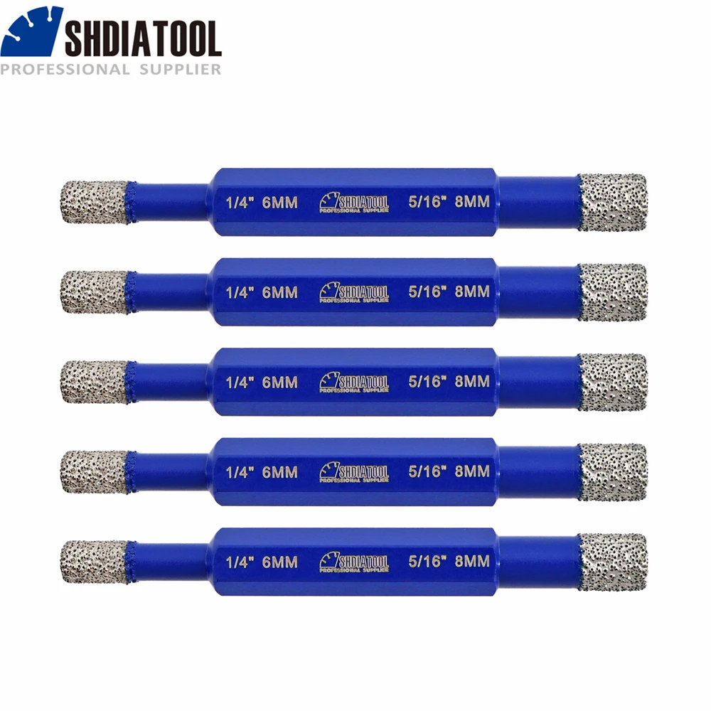 SHDIATOOL 5pcs/Set Diamond Drilling Core Bits Double Head Dia6mm-8mm Hole Opener Ceramic Marble Granite Hex Shank Drill Bits
SHDIATOOL 5pcs/Set Diamond Drilling Core Bits Double Head Dia6mm-8mm Hole Opener Ceramic Marble Granite Hex Shank Drill Bits