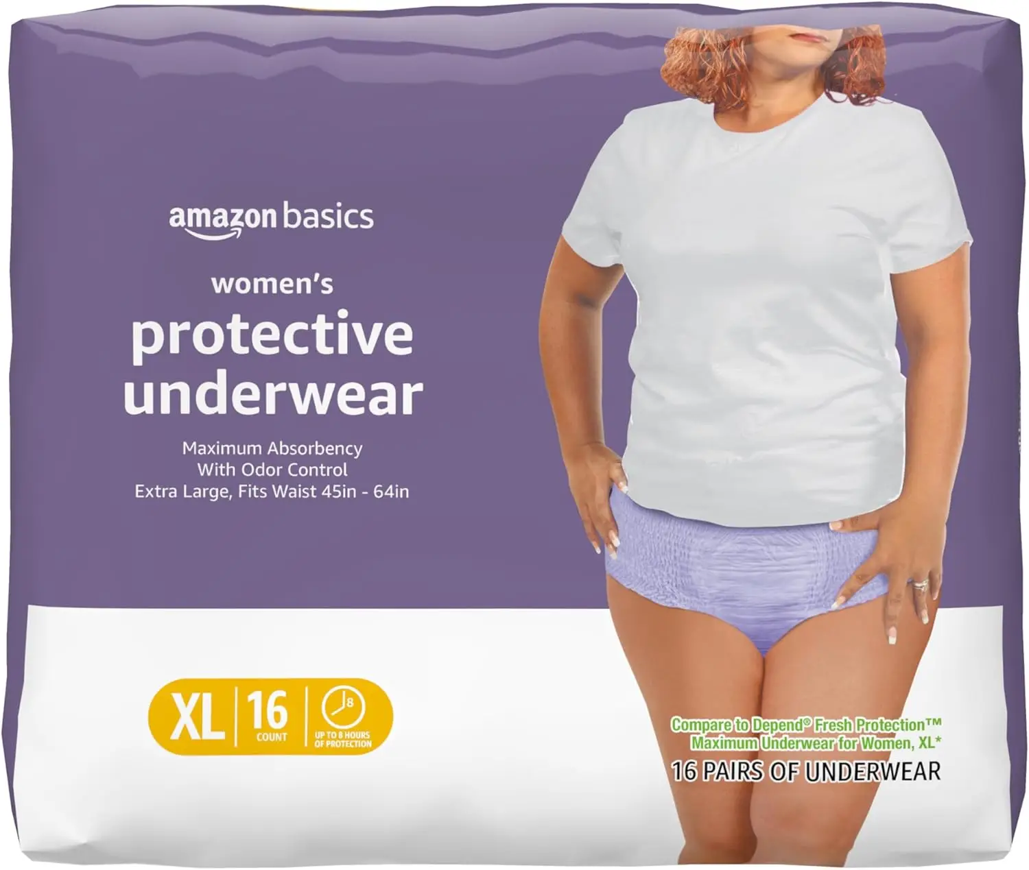 Postpartum Incontinence Underwear for Women, Maximum Absorbency, Fresh Protection, Leak Protection, Odor Guard, Soft Comfortable Fit, Disposable, X-Large, Lavender, 16 Count
Postpartum Incontinence Underwear for Women, Maximum Absorbency, Fresh Protection, Leak Protection, Odor Guard, Soft Comfortable Fit, Disposable, X-Large, Lavender, 16 Count