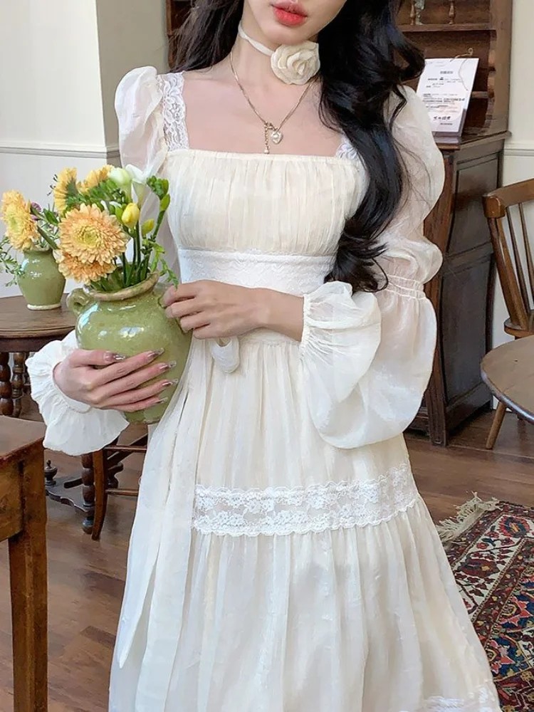 Autumn Long Sleeve Elegant Lace Dress Woman French Style Fashion Midi Dress Casual Party Slim One Piece Dress Korean Chic
Autumn Long Sleeve Elegant Lace Dress Woman French Style Fashion Midi Dress Casual Party Slim One Piece Dress Korean Chic