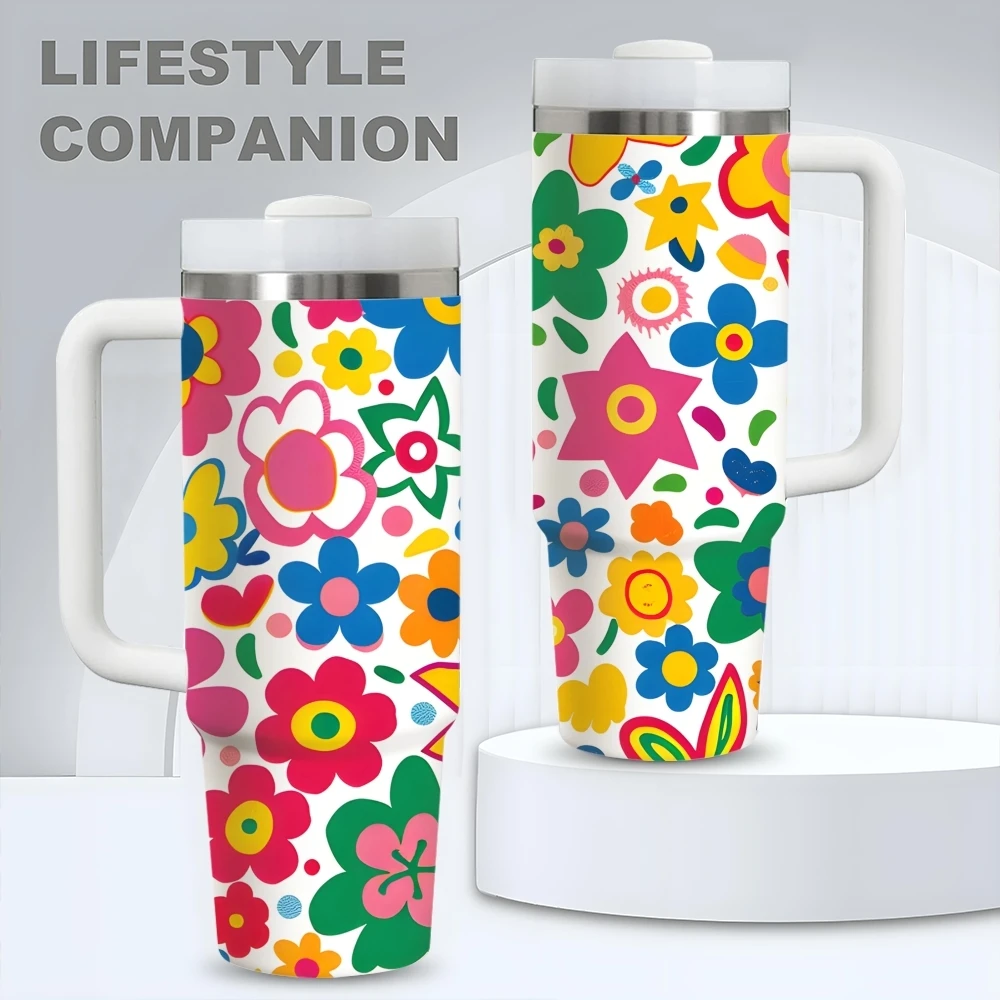 Groovy Flowers Vacuum Flasks 40oz Stainless Steel Vacuum Insulated Tumbler with Straw Leak Resistant Travel Mug
Groovy Flowers Vacuum Flasks 40oz Stainless Steel Vacuum Insulated Tumbler with Straw Leak Resistant Travel Mug