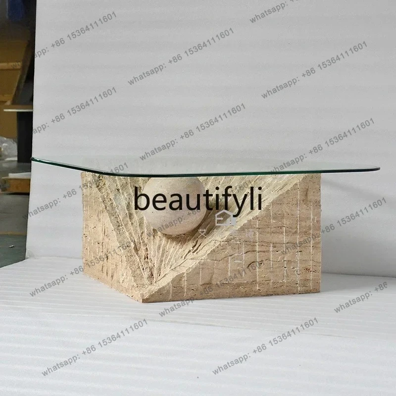 Italian light luxury Roman cave stone coffee table living room glass design creative special-shaped coffee table
Italian light luxury Roman cave stone coffee table living room glass design creative special-shaped coffee table