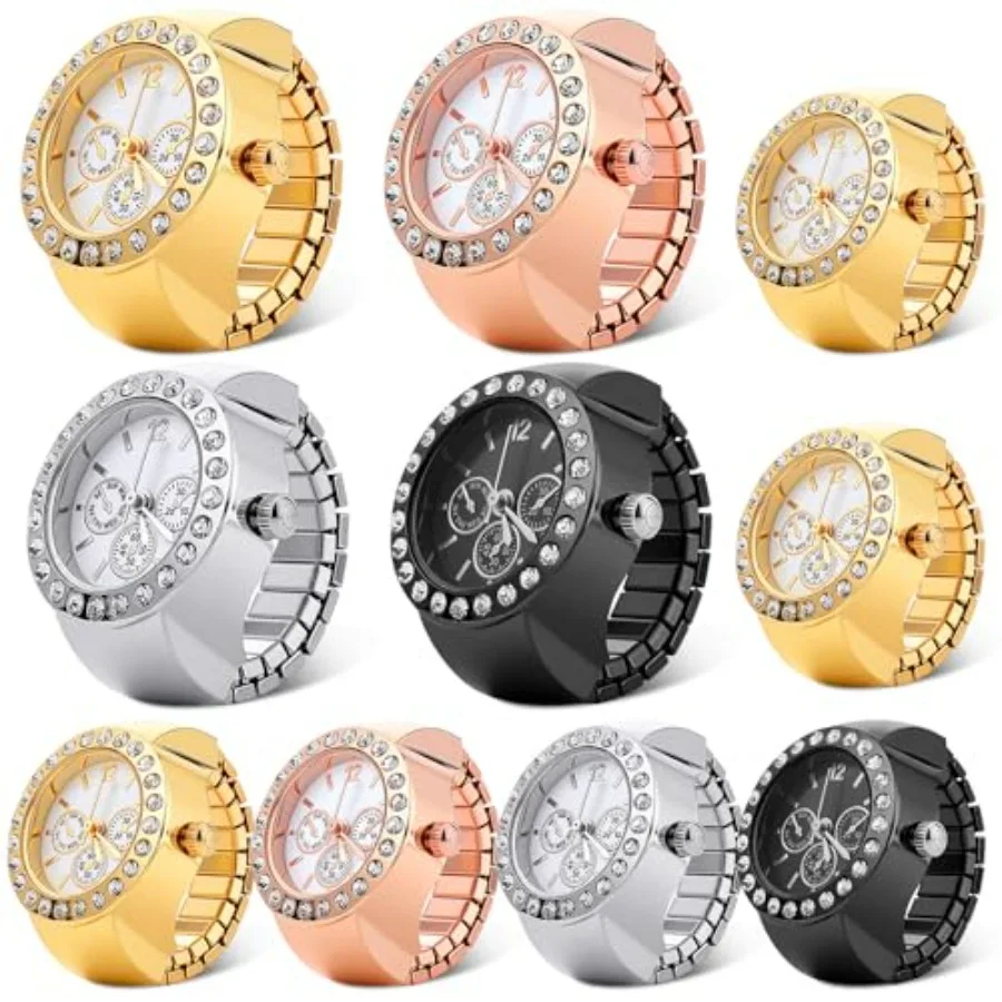 Landical 10 Pcs Finger Watches for Women Men Adjustable Clock Rings Bulk Creative Elastic Round Quartz Finger Watches
Landical 10 Pcs Finger Watches for Women Men Adjustable Clock Rings Bulk Creative Elastic Round Quartz Finger Watches