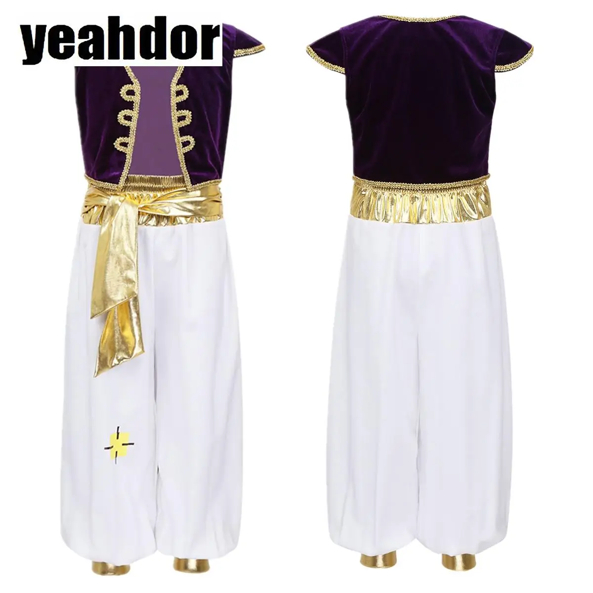 Boys Arabian Prince Costume Outfit Sleeves Vest Waistcoat Top with Pants Set for Halloween Indians Cosplay Masquerade Costumes
Boys Arabian Prince Costume Outfit Sleeves Vest Waistcoat Top with Pants Set for Halloween Indians Cosplay Masquerade Costumes