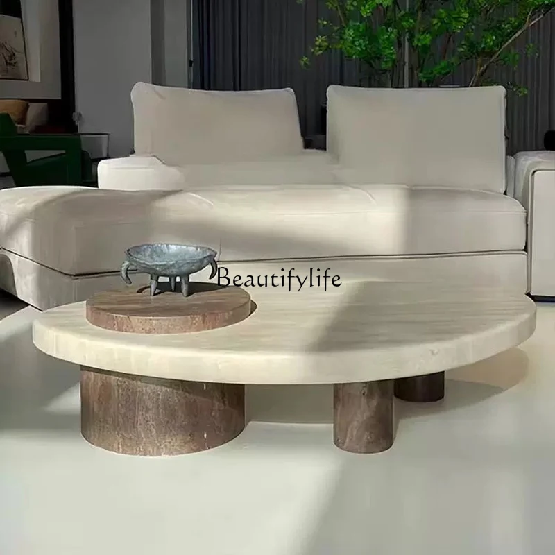 *Wabi Sandy imported natural travertine coffee table special-shaped coffee solid wood tea table
*Wabi Sandy imported natural travertine coffee table special-shaped coffee solid wood tea table