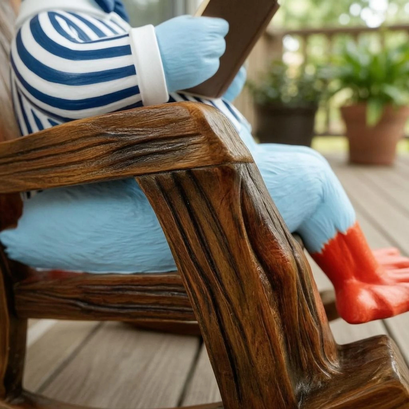 Duck in Rocking Chair Molded Finish Reading Duck Figurine Ornament Figure Decorative for Outdoor Decor
Duck in Rocking Chair Molded Finish Reading Duck Figurine Ornament Figure Decorative for Outdoor Decor