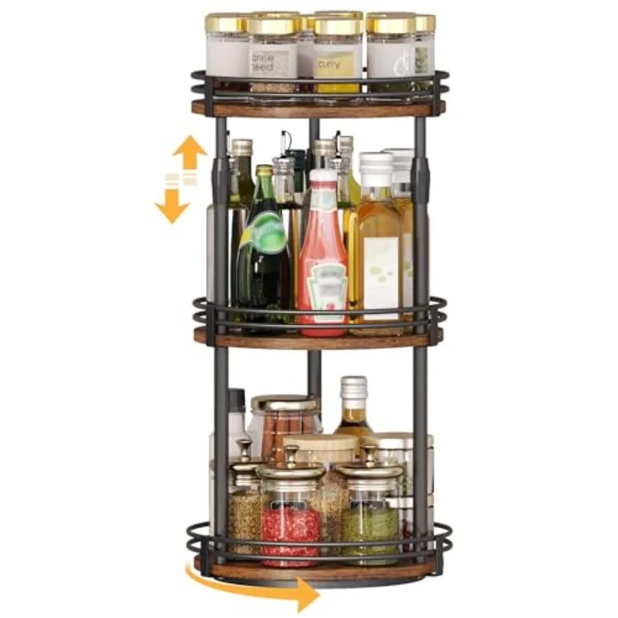 Lazy-Susan-Organizer-Spice-Rack, 3-Tier Rotating Spice Organizer For Cabinet Pantry, Seasoning Holder Shelf With Adjustable Hei
Lazy-Susan-Organizer-Spice-Rack, 3-Tier Rotating Spice Organizer For Cabinet Pantry, Seasoning Holder Shelf With Adjustable Hei