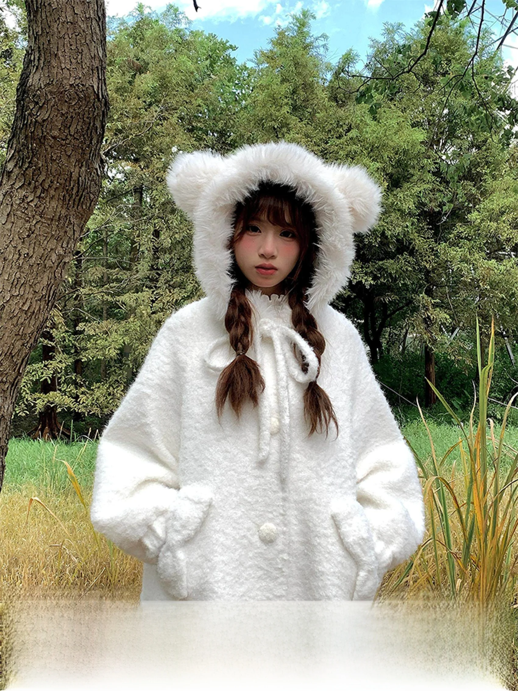 Sinsingirl Women's Woolen Coat 2024 Autumn Winter New Sle Bear Hat Medium Length Coat Sweet Sle Long Sve Hooded
Sinsingirl Women's Woolen Coat 2024 Autumn Winter New Sle Bear Hat Medium Length Coat Sweet Sle Long Sve Hooded