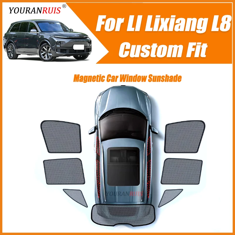Magnetic Car Windows Sunshade Side Heat insulation Mesh Sun Curtain Visor UV Protection For LI Lixiang L8 Accessories
Magnetic Car Windows Sunshade Side Heat insulation Mesh Sun Curtain Visor UV Protection For LI Lixiang L8 Accessories