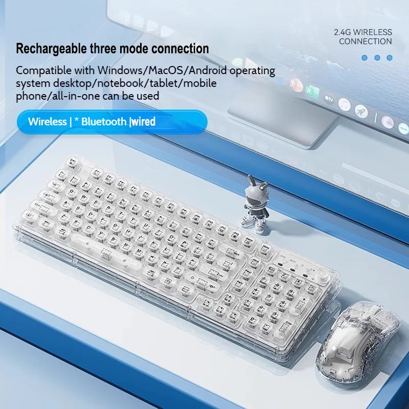 Прозрачная RGB-клавиатура с полноцветной подсветкой, беспроводная Bluetooth-клавиатура, 3-режимное подключение, длительное время автономной работы, бесшумная механическая клавиатура
Прозрачная RGB-клавиатура с полноцветной подсветкой, беспроводная Bluetooth-клавиатура, 3-режимное подключение, длительное время автономной работы, бесшумная механическая клавиатура