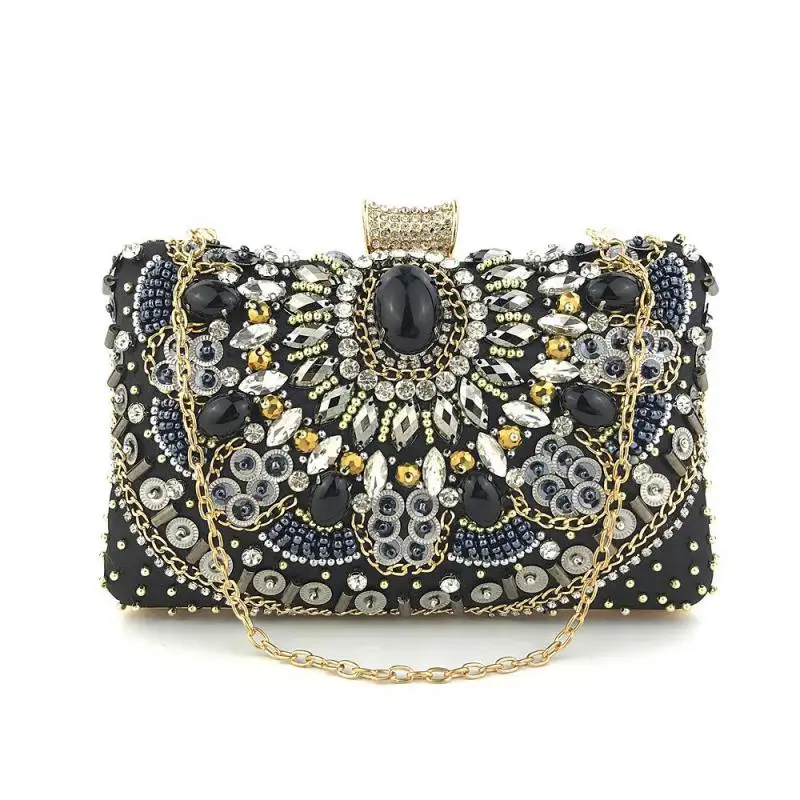 Dinner Bag Handmade Beaded Diamond Women's Bag Large Capacity Clutch Bag For Women Stylish Metal Chain Shoulder Bag Handbag
Dinner Bag Handmade Beaded Diamond Women's Bag Large Capacity Clutch Bag For Women Stylish Metal Chain Shoulder Bag Handbag