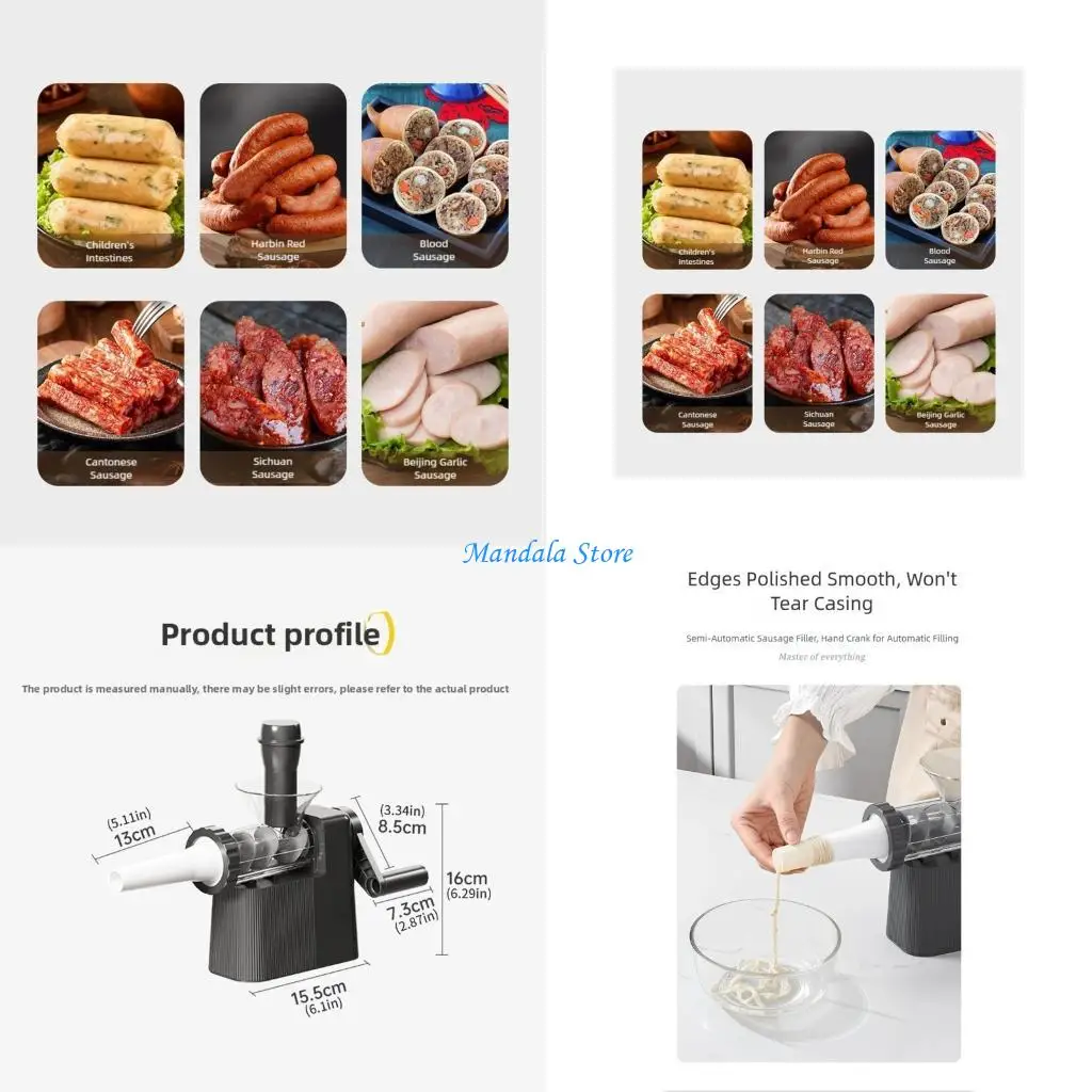 U2JC Hand Crank Manual Sausage Filler with Various Diameter Nozzles for Functional Sausage Making Easy to Cleaning Plastic
U2JC Hand Crank Manual Sausage Filler with Various Diameter Nozzles for Functional Sausage Making Easy to Cleaning Plastic
