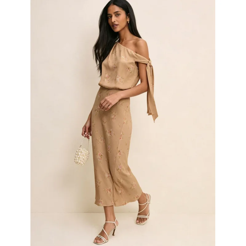 French Floral Off Shoulder Dress for Women Elegant Slimming Midi Dresses Spring Summer
French Floral Off Shoulder Dress for Women Elegant Slimming Midi Dresses Spring Summer