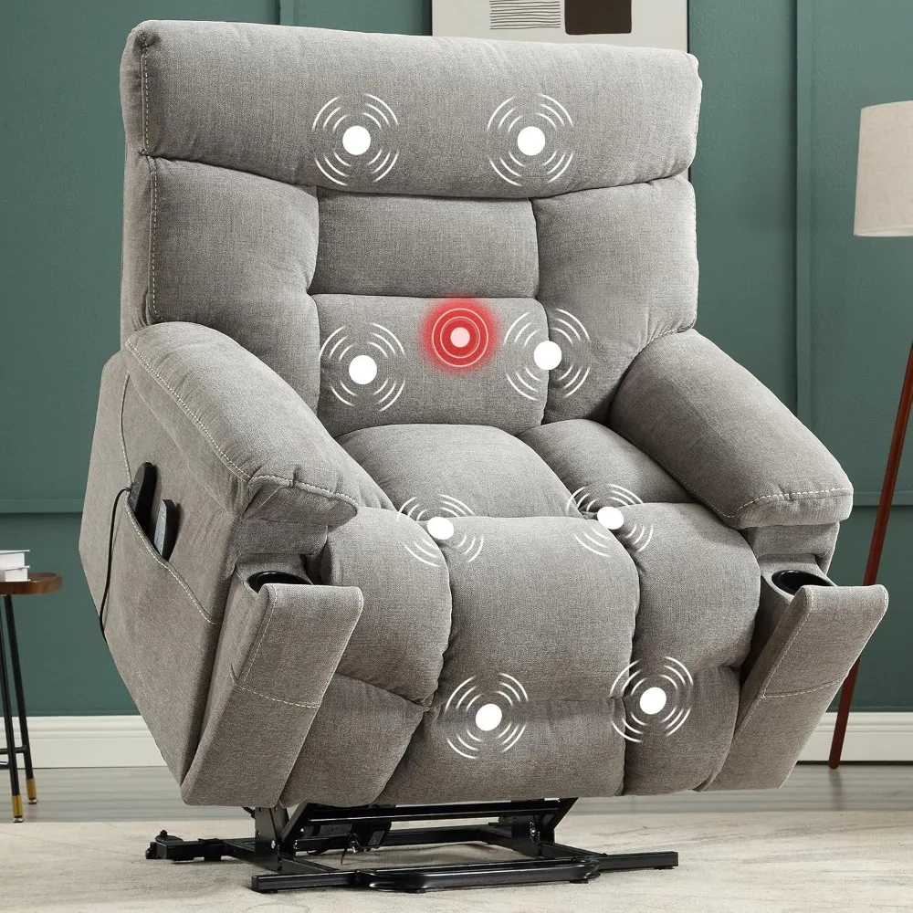 Large Power Lift Recliner with Massage & Heat,Dual Motor Electric Chair for Elderly & Big People,Features Cup Holders & USB Port
Large Power Lift Recliner with Massage & Heat,Dual Motor Electric Chair for Elderly & Big People,Features Cup Holders & USB Port