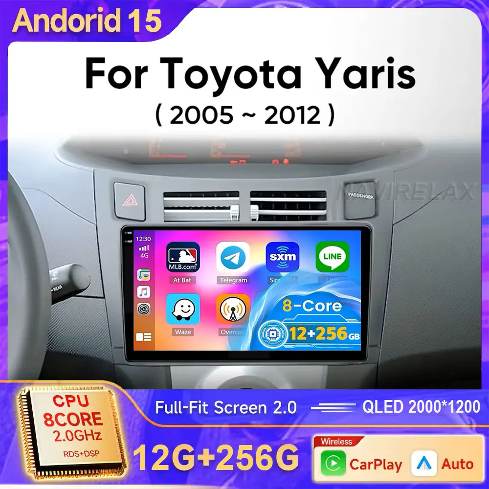 for Toyota Yaris 2005 2006 2007 2008 2009 2010-2012Android 15 Carplay Car Radio Multimedia Player GPS 2Din Stereo Head Unit DSP
for Toyota Yaris 2005 2006 2007 2008 2009 2010-2012Android 15 Carplay Car Radio Multimedia Player GPS 2Din Stereo Head Unit DSP