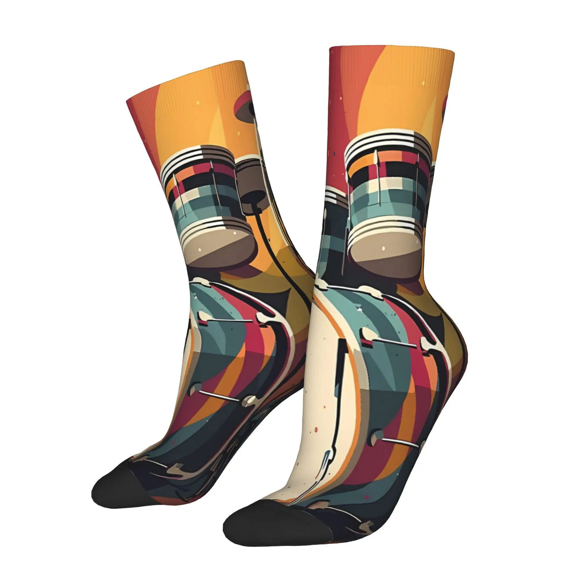 Bold Drum Set Illustration In Beige Gray And Orange Tones With Black Accents Sock Printed Man Polyester
Bold Drum Set Illustration In Beige Gray And Orange Tones With Black Accents Sock Printed Man Polyester