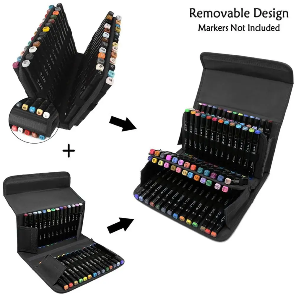 80 Slots Marker Storage Bag Portable Case Elastic Straps Durable Fabric Vertical Storage Office Supplies Organizer Black
80 Slots Marker Storage Bag Portable Case Elastic Straps Durable Fabric Vertical Storage Office Supplies Organizer Black
