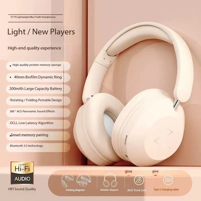 Новые беспроводные Bluetooth-наушники SY-T4 со встроенным двумя микрофонами, складные вращающиеся музыкальные игровые гарнитуры с поддержкой TF-картов
Новые беспроводные Bluetooth-наушники SY-T4 со встроенным двумя микрофонами, складные вращающиеся музыкальные игровые гарнитуры с поддержкой TF-картов