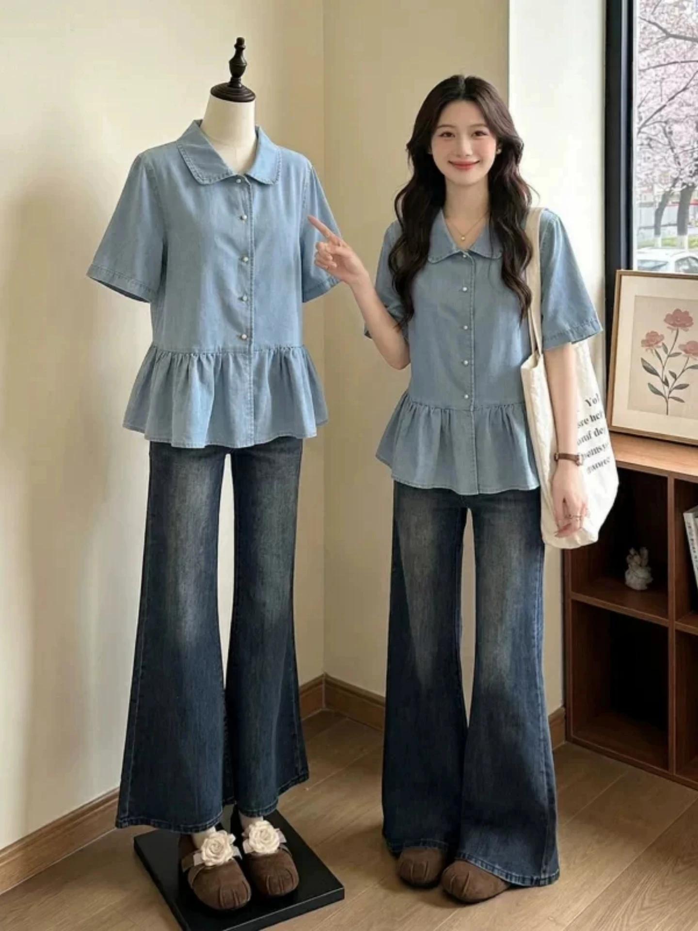 Slimming Short Sleeve Collar Denim Shirt Women Summer 2026 plus Size Cute Doll Top Age Reduction Breathable Casual Shirt
Slimming Short Sleeve Collar Denim Shirt Women Summer 2026 plus Size Cute Doll Top Age Reduction Breathable Casual Shirt