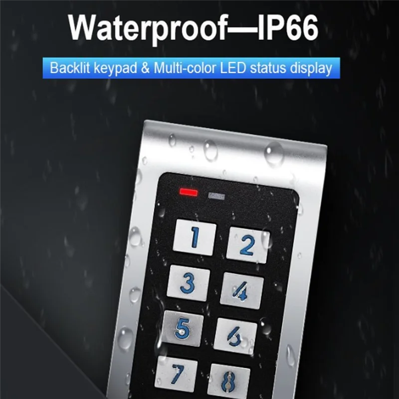 Wifi Tuya Access Control Keypad With Tuya App Remote Unlock IP66 Waterproof RFID EM Card 10000User Interlock Low Power-Y41A
Wifi Tuya Access Control Keypad With Tuya App Remote Unlock IP66 Waterproof RFID EM Card 10000User Interlock Low Power-Y41A