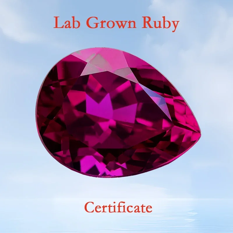 Lab Grown Ruby Pear Shape Rubellite Color VVS1 Gemstone Charms Beads for DIY Jewelry Making Earrings Selectable AGL Certificate
Lab Grown Ruby Pear Shape Rubellite Color VVS1 Gemstone Charms Beads for DIY Jewelry Making Earrings Selectable AGL Certificate