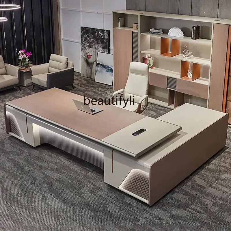 SS Simple modern boss table, president table high-end office, combined office furniture New Light Luxury
SS Simple modern boss table, president table high-end office, combined office furniture New Light Luxury