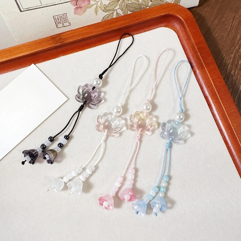 New Chinese-style Handmade Beaded Lotus Pendant Key Chains Mobile Phone Chain for Women Men Ethnic Charm Jewelry Accessory Gift
New Chinese-style Handmade Beaded Lotus Pendant Key Chains Mobile Phone Chain for Women Men Ethnic Charm Jewelry Accessory Gift