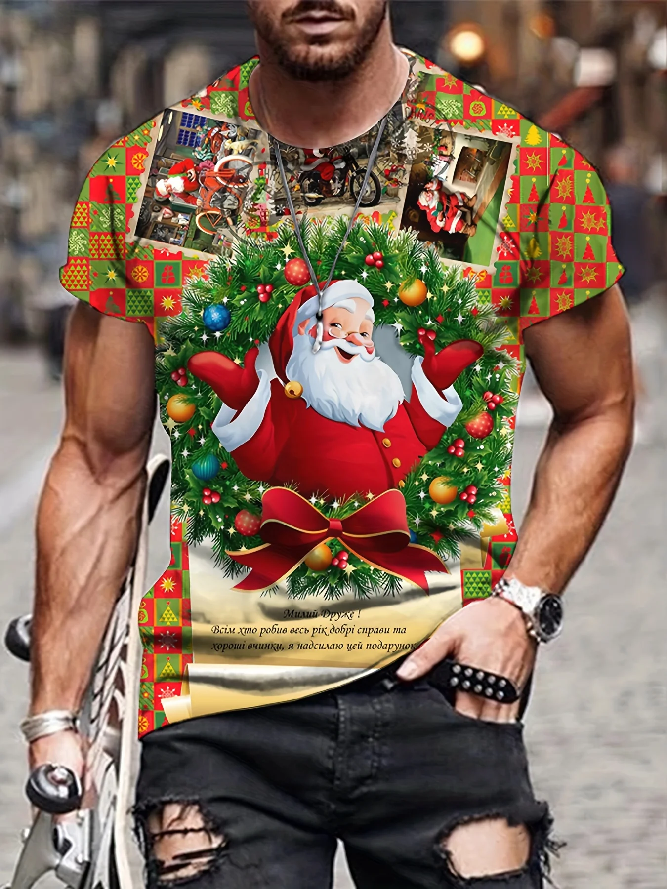 Men's Comfy Christmas Santa Claus Print Graphic Tee for Fitness Activities and Summer Outdoor Clothes
Men's Comfy Christmas Santa Claus Print Graphic Tee for Fitness Activities and Summer Outdoor Clothes