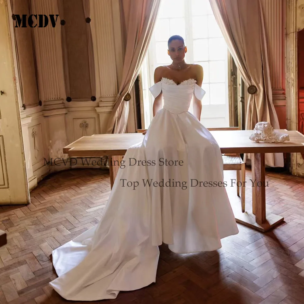 MCDV Customized 2 In 1 Off Shoulder Short Sleeve Wedding Dress for Women Mermaid Dress Detachable Train 3D Flowers Bride Dresses
MCDV Customized 2 In 1 Off Shoulder Short Sleeve Wedding Dress for Women Mermaid Dress Detachable Train 3D Flowers Bride Dresses