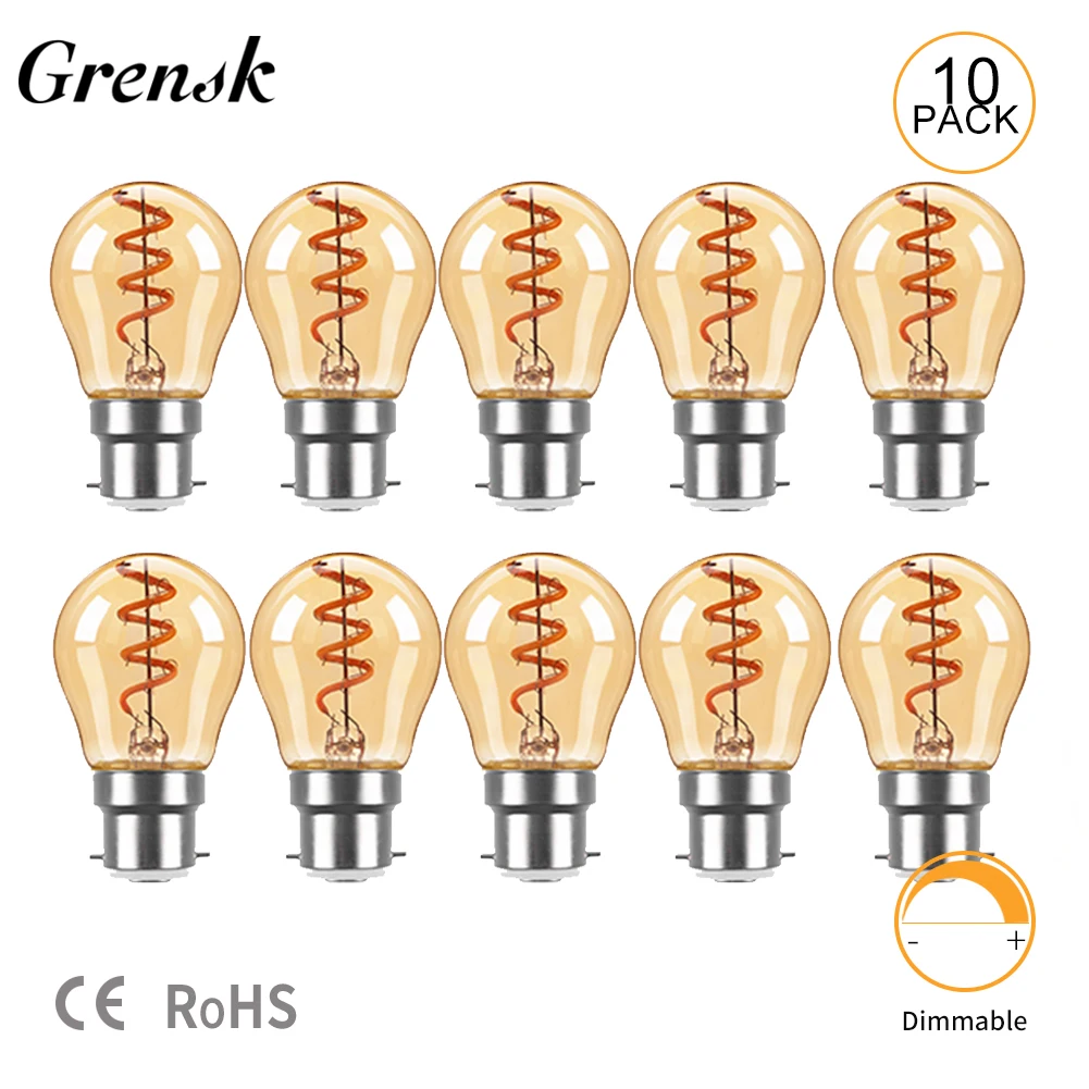 Vintage G45 Led Sprial Filament Bulb B22 Bayonet Light Bulb 3W Mini Globe Edison Lamp Warm Yellow 2200K Decorative Pendant Light
Vintage G45 Led Sprial Filament Bulb B22 Bayonet Light Bulb 3W Mini Globe Edison Lamp Warm Yellow 2200K Decorative Pendant Light